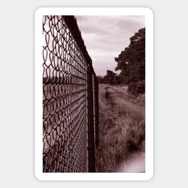 The Chain-link fence Sticker by jamesknightsart